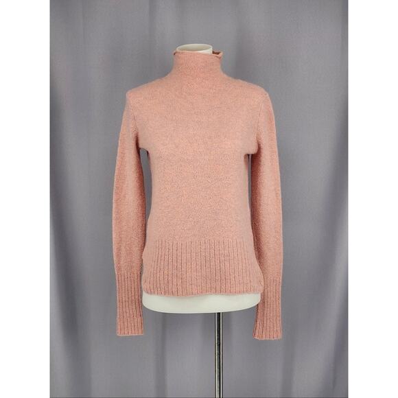 Madewell Sweater Womens Extra Small Pink Mock Neck Alpaca Wool Blend Pullover - Picture 1 of 12